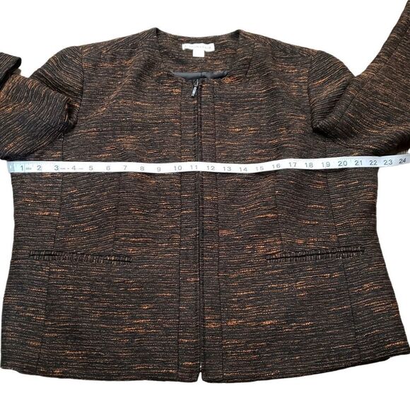 Coldwater Creek Brown Textured Zip Up Jacket Sz PL (14-16) - Picture 8 of 15